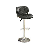 BM167116 Barstool with Gaslight In Tufted Leather Black Set of 2