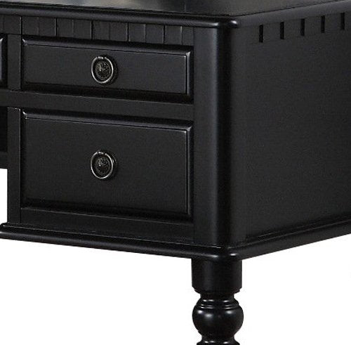 BM167179 Commodious Vanity Set Featuring Stool And Mirror Black