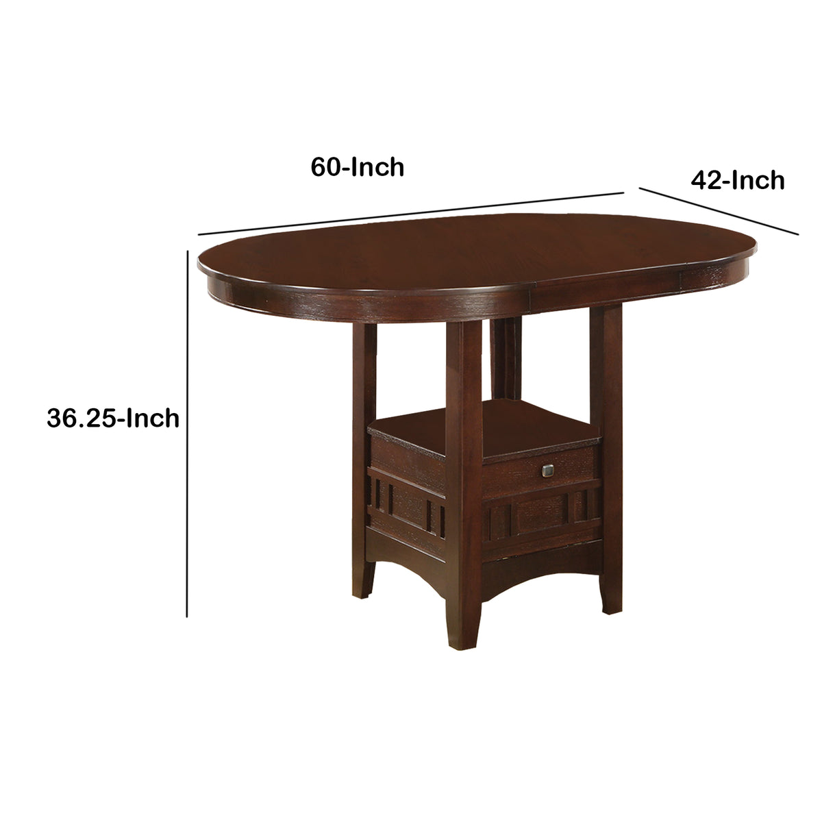 BM168044 Counter Height Dining Table, Warm Brown