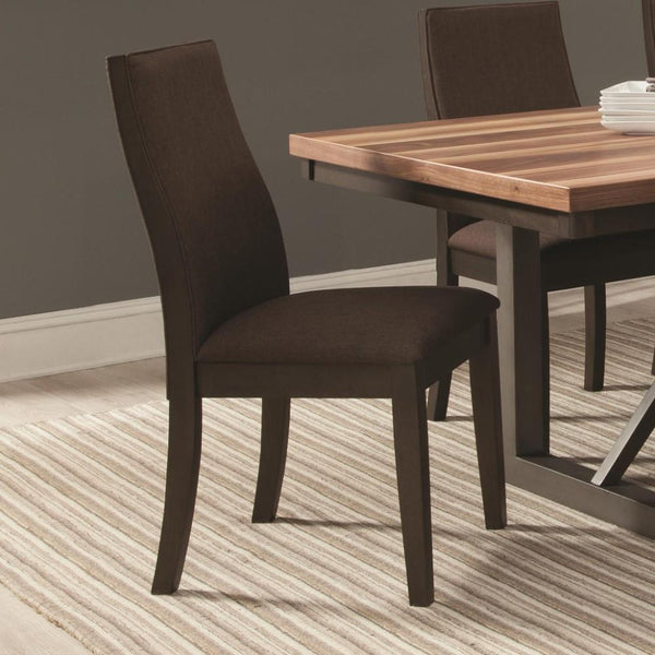 BM168088 Upholstered Wooden Dining Side Chair, Brown , Set of 2