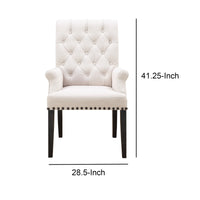 Side Dining Chair, Beige & Smokey Black - BM168101