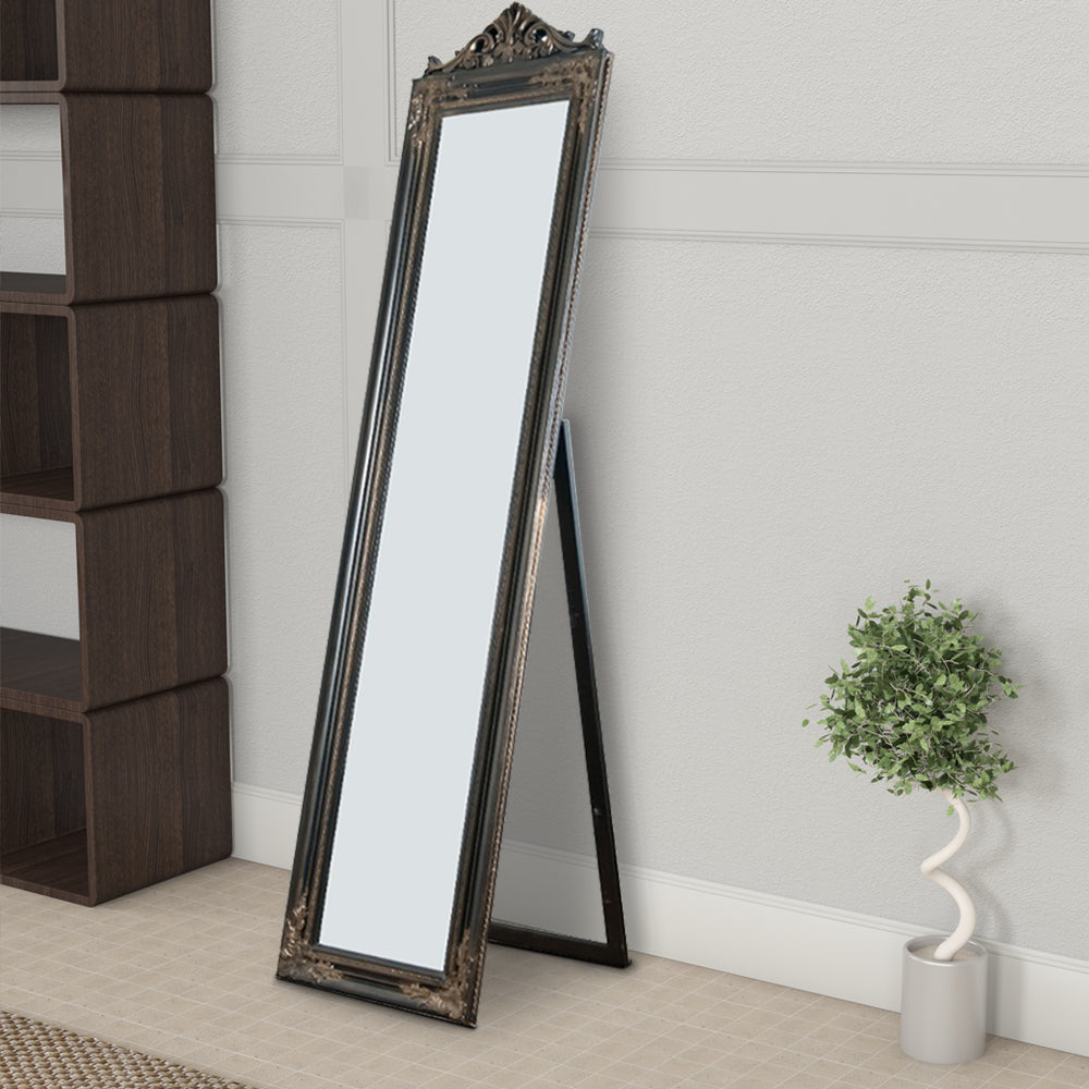 Camilla Full Length Standing Mirror with Decorative Design, Copper - BM168244