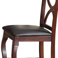 BM170302 Wooden Counter Height Pub Chair, Set of 2, Brown
