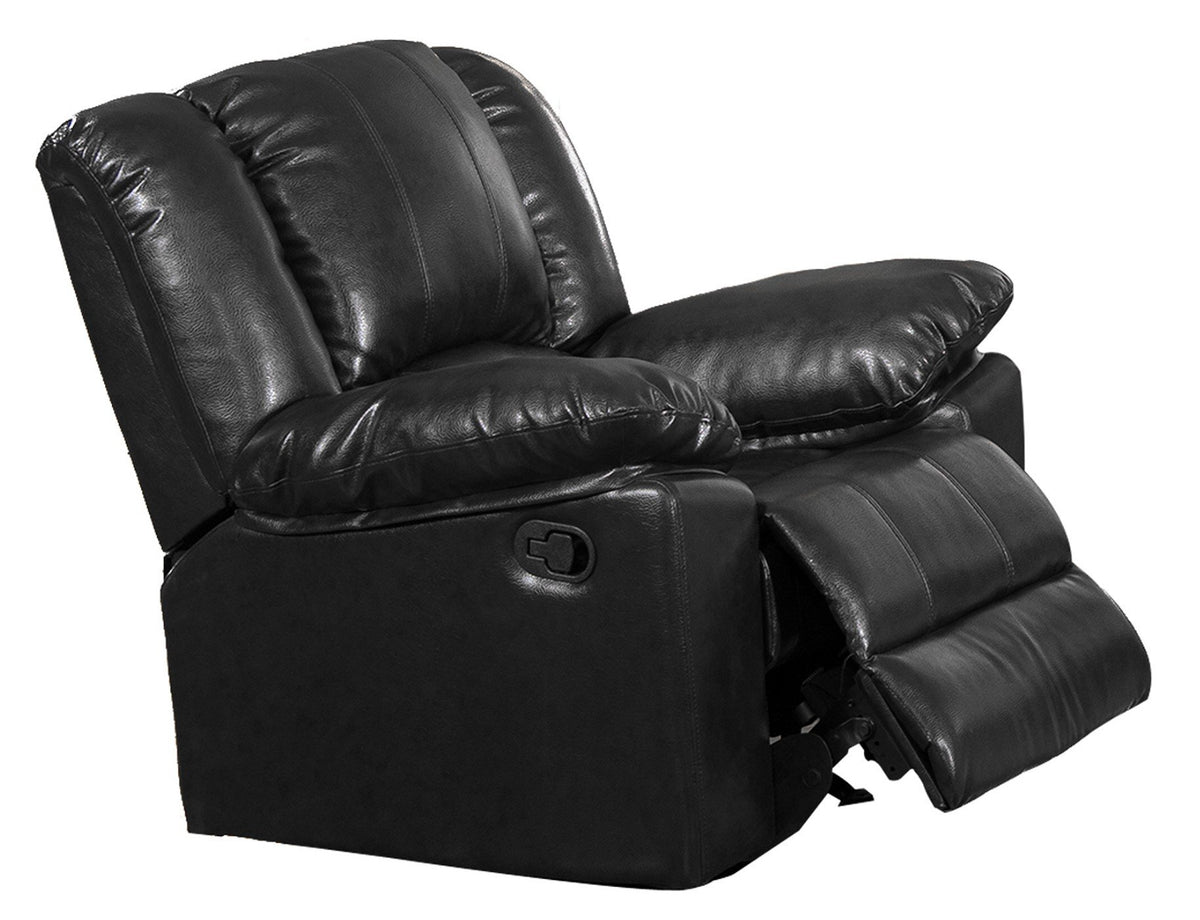 BM170310 Leatherette Recliner Chair With Plush Upholstery, Black