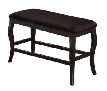 BM170323 Wooden Cushioned Bench with curvy legs, Black