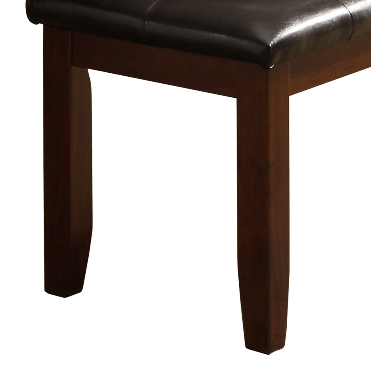 Wood based Leather Tufted Bench In Dark Brown - BM170327