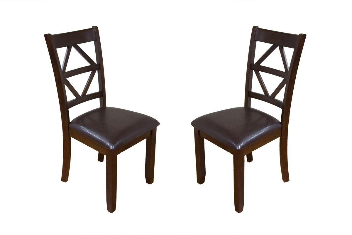 BM170330 Dining Chairs with Designer Back,  Set of 2, Dark Brown