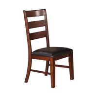 BM171206 Solid Wood Side Chairs With Ladder Back Set Of 2 Brown