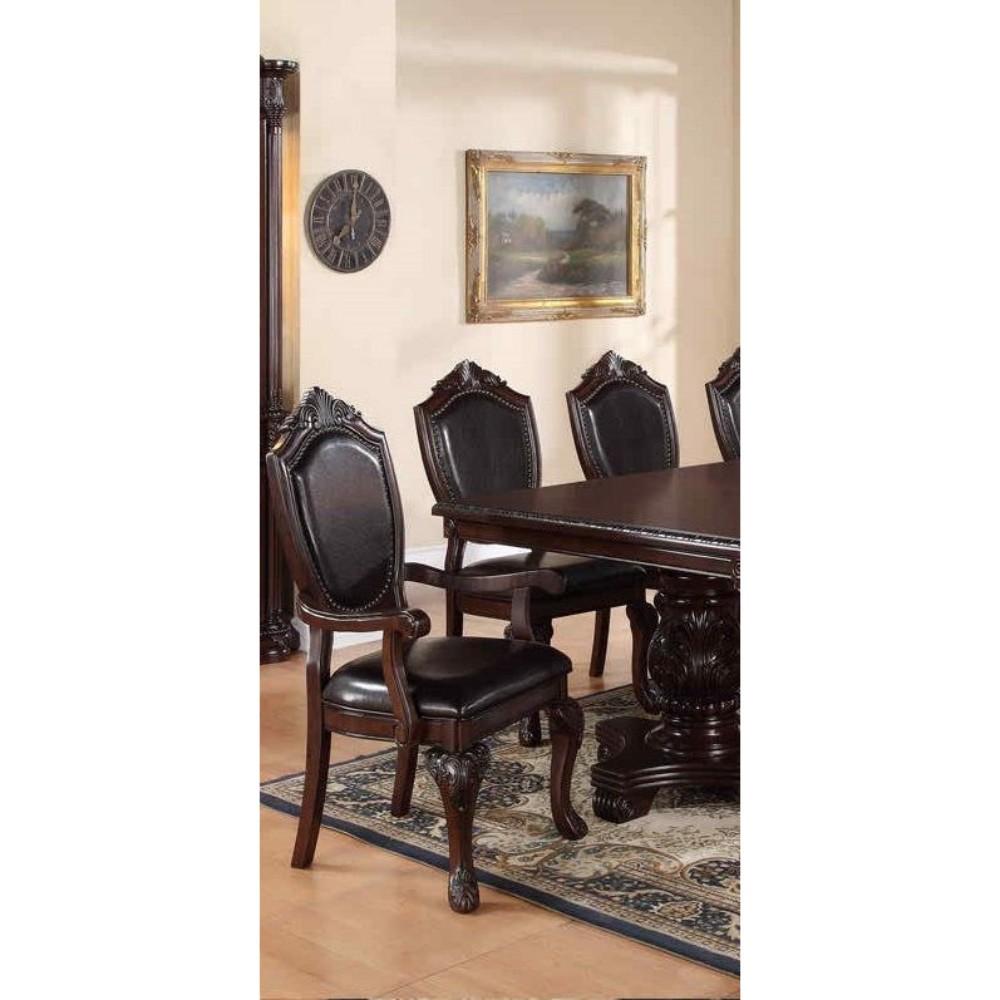 Rubber Wood Royal Arm Chair Set Of 2 Brown - BM171223