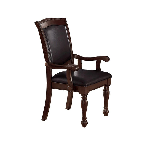 BM171255 Rubber Wood Arm Chair, Set Of 2, Brown