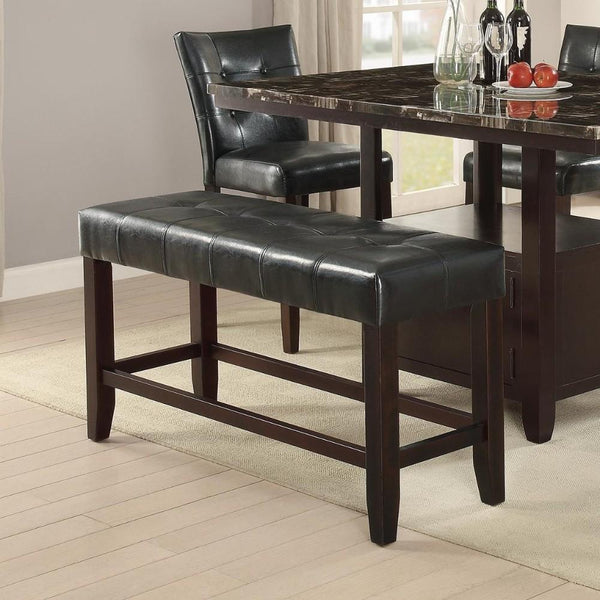 BM171257 Wood Based High Bench With Tufted Seat Black and Brown