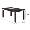 BM171302 Wooden Dining Table With Tempered Glass Top, Brown