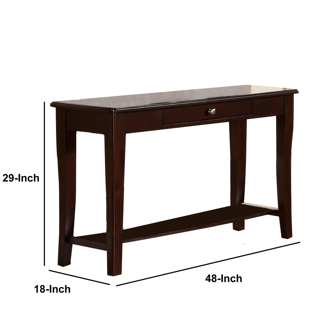 Wooden Console Table With One Drawers Brown - BM171395