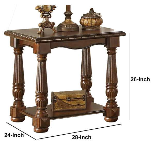 BM171404 Rubber Wood End Table, Brown