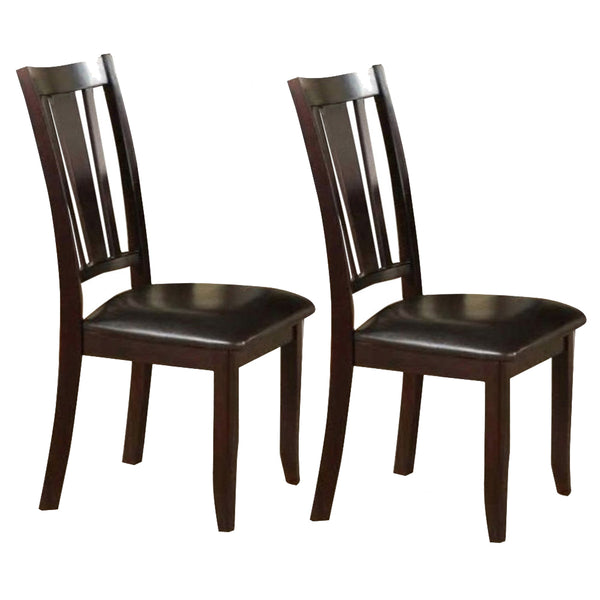 BM171509 Rubber Wood Dining Chair With Upholstered Seat, Set Of 2,Brown