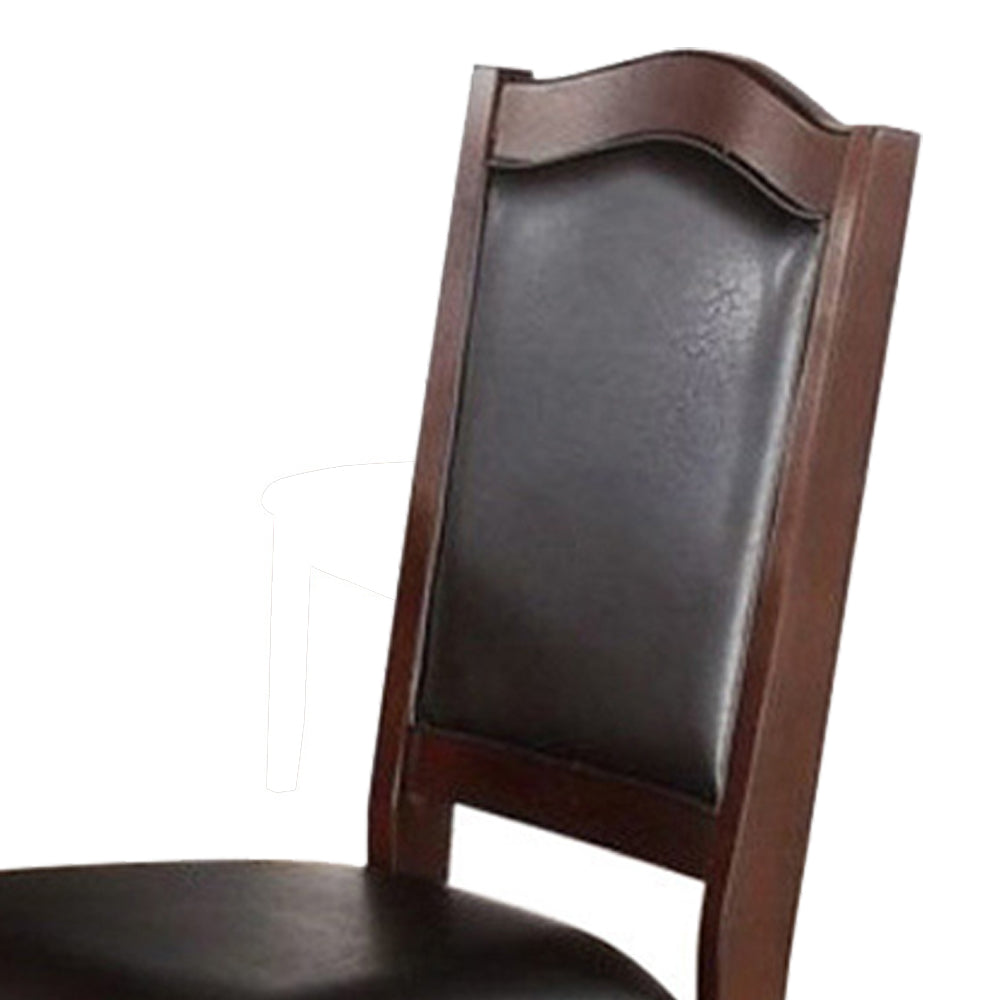 Contemporary Rubber Wood Dining Chair, Set Of 2, Brown And Black - BM171511