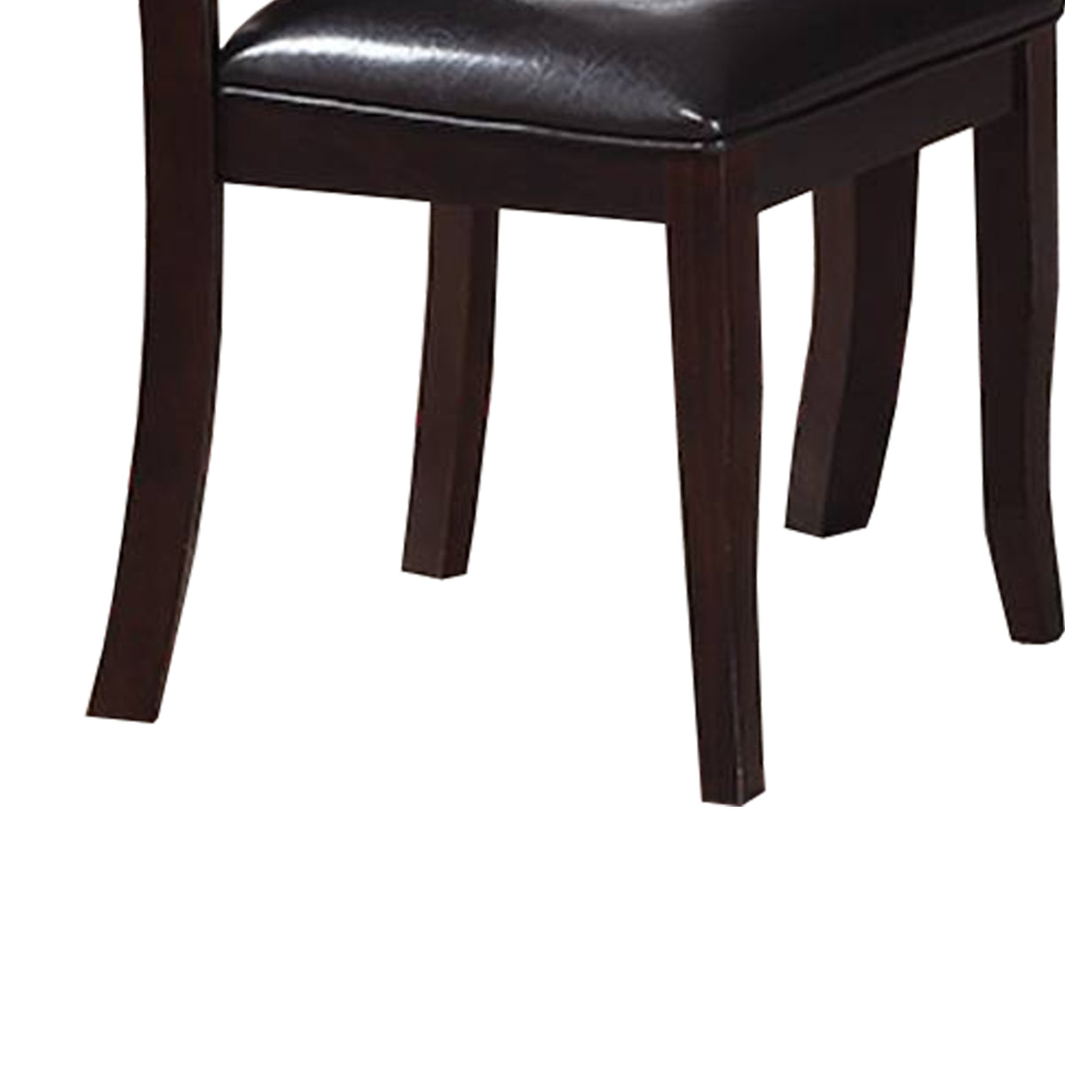 Retro Style Set Of Two Wooden Dining Chairs In Dark Brown - BM171517