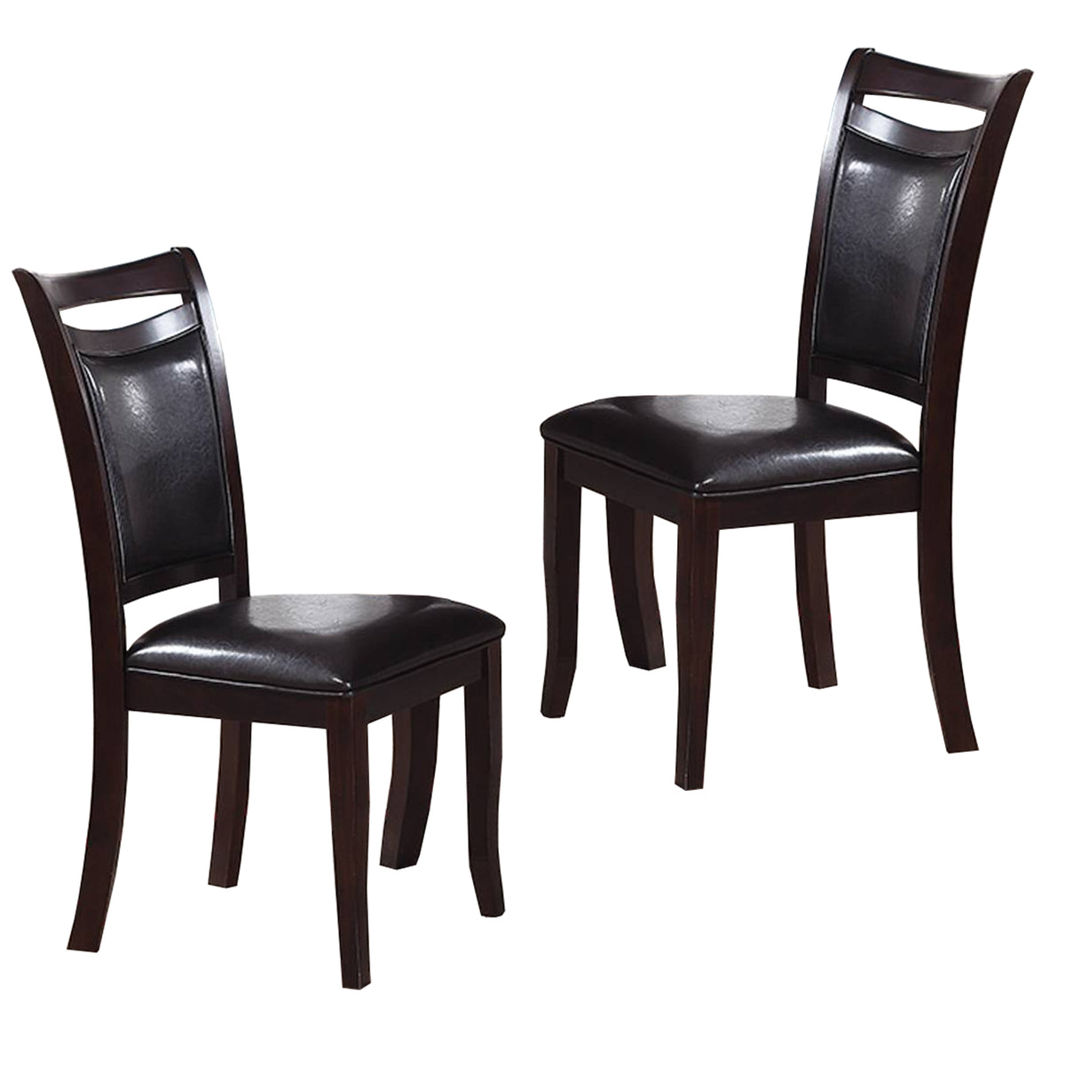 Retro Style Set Of Two Wooden Dining Chairs In Dark Brown - BM171517