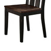 Rubber Wood Dining Chair With Slatted Back, Set Of 2, Brown And Black - BM171535