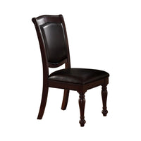 BM171552 Set Of 2 Rubber Wood Traditional Dining Chair, Dark Brown And Black