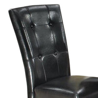 Leather Upholstered Dining Chair With Button Tufted Back Set Of 2 Black - BM171560