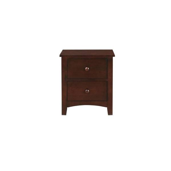 BM171566 Pine Wood 2- Drawer Night Stand,Brown