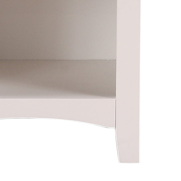Wooden Night Stand With Bottom Open Shelf, White - BM171569