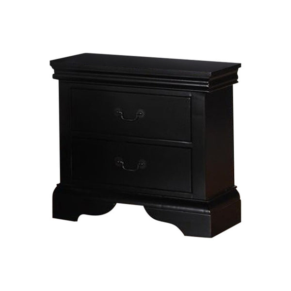 BM171577 Pine Wood Night Stand,Black