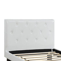 Faux Leather Upholstered Twin size Bed With tufted Headboard, White - BM171749