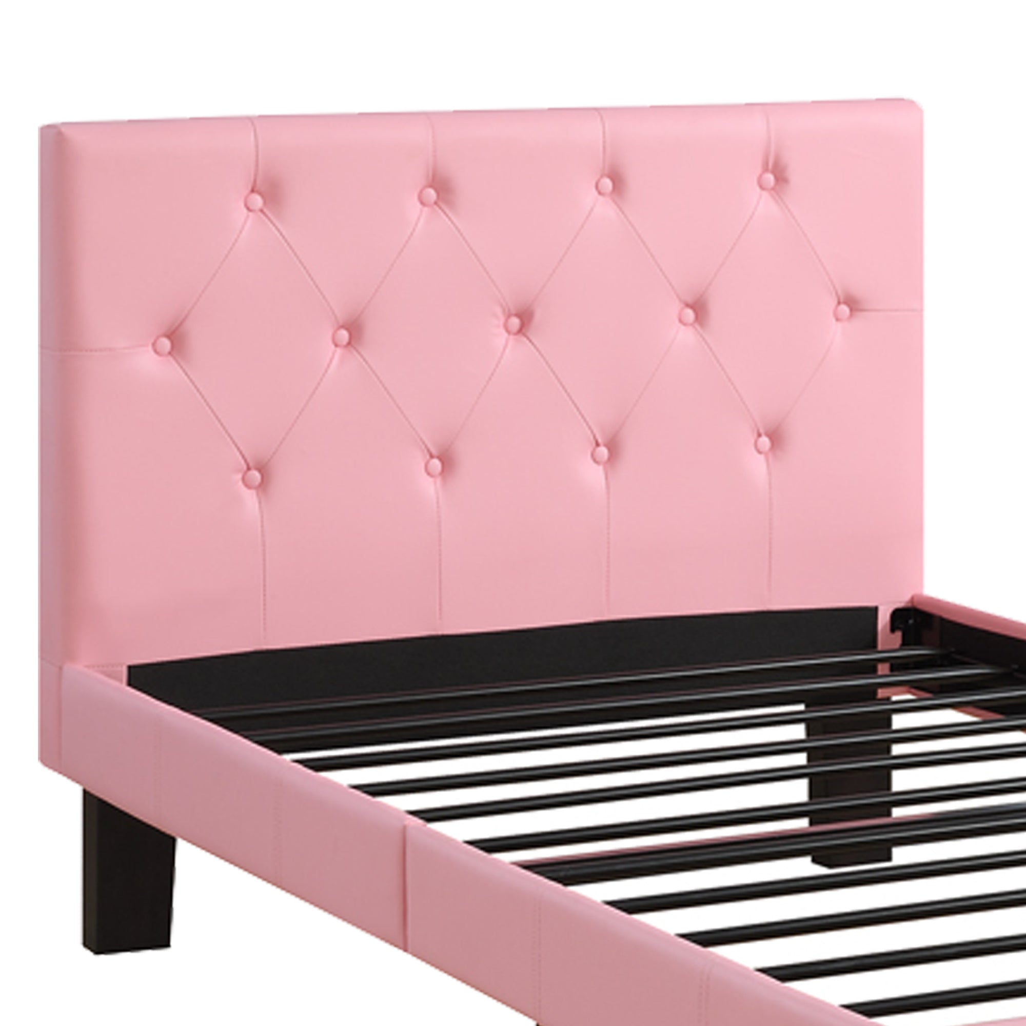 2025-25 秋冬新作  Full Upholstered Leather Faux Benzara size tufted With Bed 洋楽