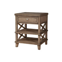 BM171764 Mahogany Wood Nightstand with 1 Drawer in French Truffle Brown