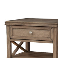 BM171764 Mahogany Wood Nightstand with 1 Drawer in French Truffle Brown