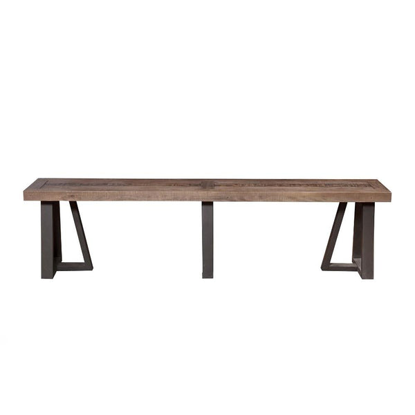 BM171852 Wood And Metal Dining Bench Brown