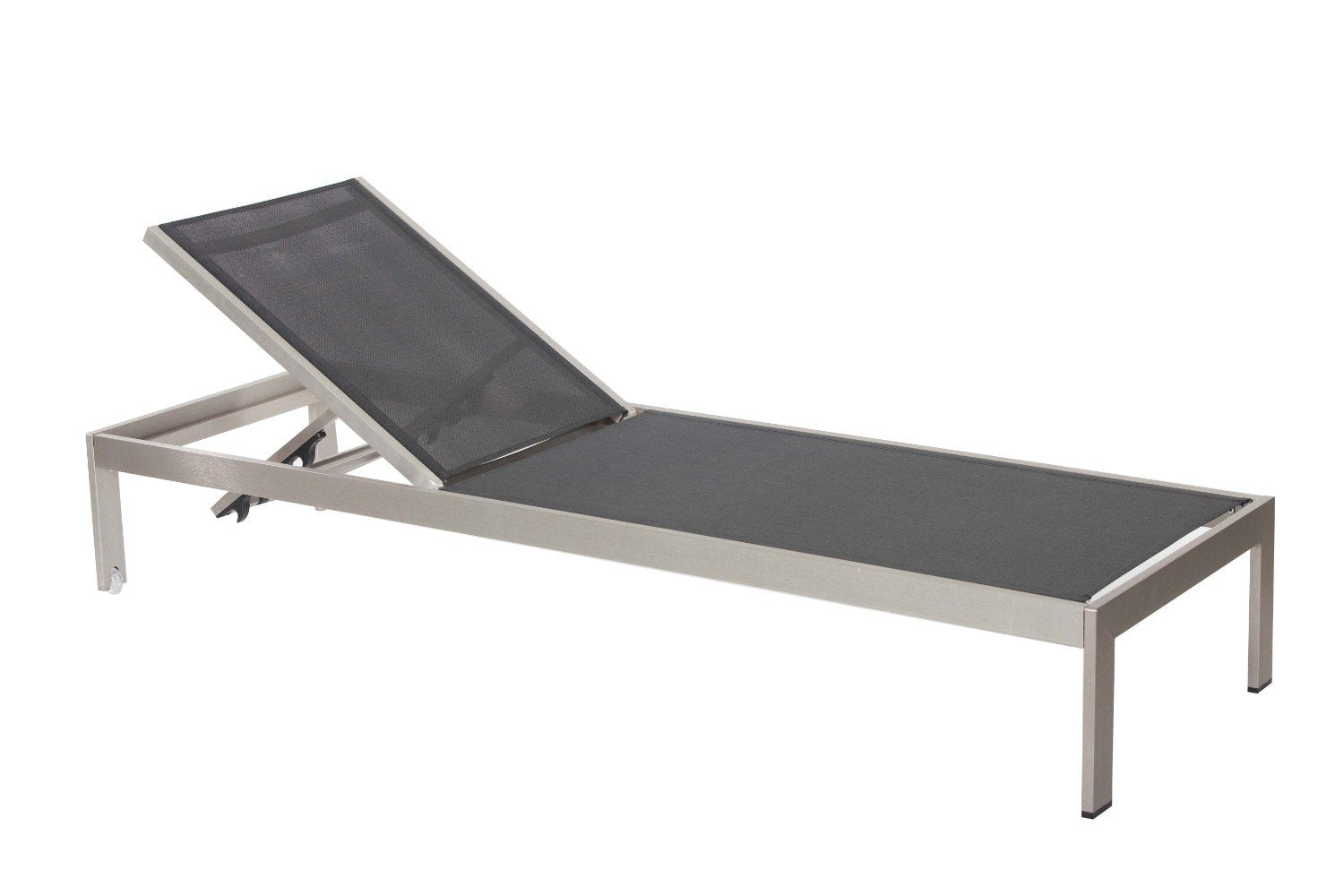 benzara BM172095 Anodized Aluminum Modern Patio Lounger In Black