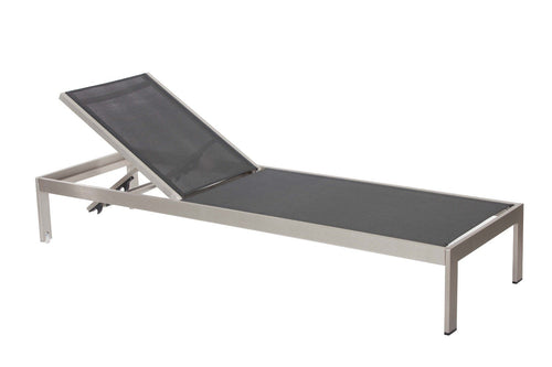 BM172095 Anodized Aluminum Modern Patio Lounger In Black