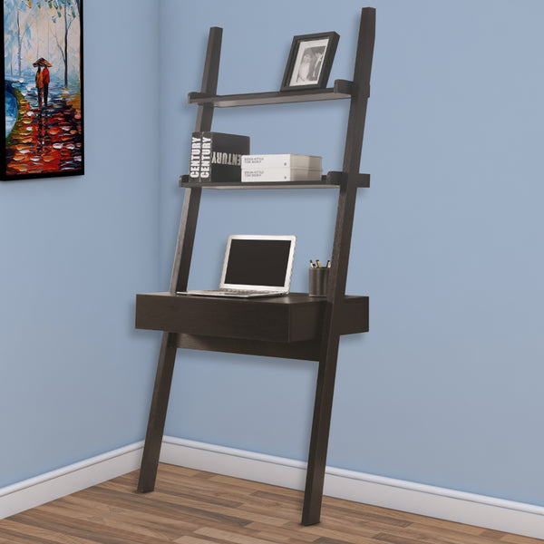 BM172239 Ladder Desk With One Drawer, Cappuccino