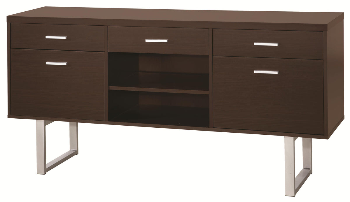BM172240 5 Drawer Credenza Desk, Cappuccino