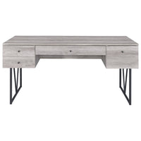 BM172254 Writing Desk-4 Drawer, Driftwood Gray