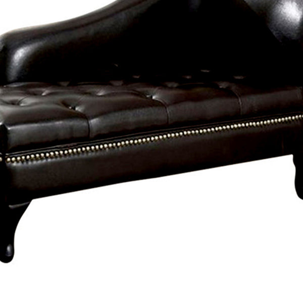 Glorious Contemporary Leatherette Storage Chaise, Black - BM172748