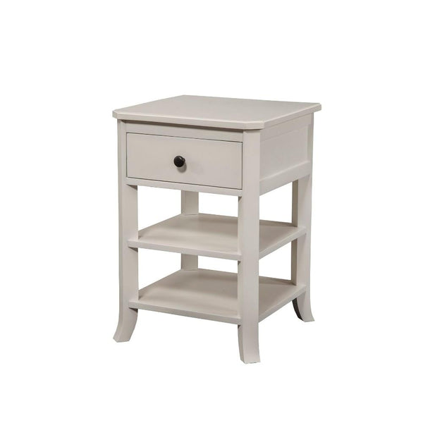 BM172848 Mahogany Wood Nightstand, White