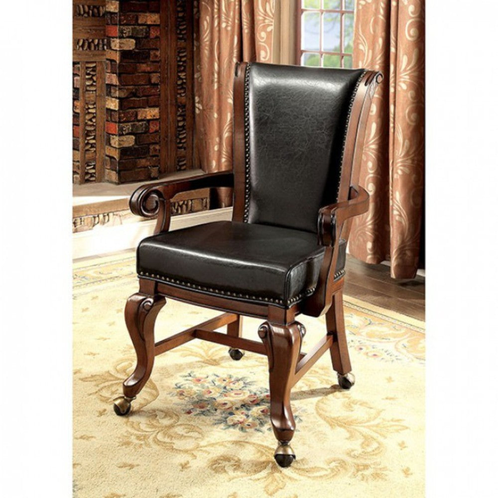 BM172914 Contemporary Arm Chair, Brown Pack of 2
