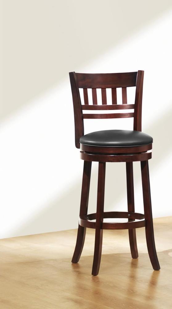 BM174380 Wooden Pub Chair With Slatted Back In Dark Cherry Brown