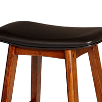 BM174383 Wooden Counter Height Stool In Black And Brown, Set of 2