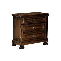 BM174488 Wooden Night Stand with 3 Drawers Brown