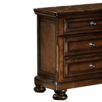 BM174488 Wooden Night Stand with 3 Drawers Brown