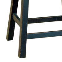 Wooden 18" Counter Height Stool with Saddle Seat, Black, Set Of 2 - BM175975