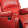 40 Inch Metal Rocker Recliner Chair, Contoured Seat, Red  - BM177635