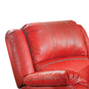 40 Inch Metal Rocker Recliner Chair, Contoured Seat, Red  - BM177635