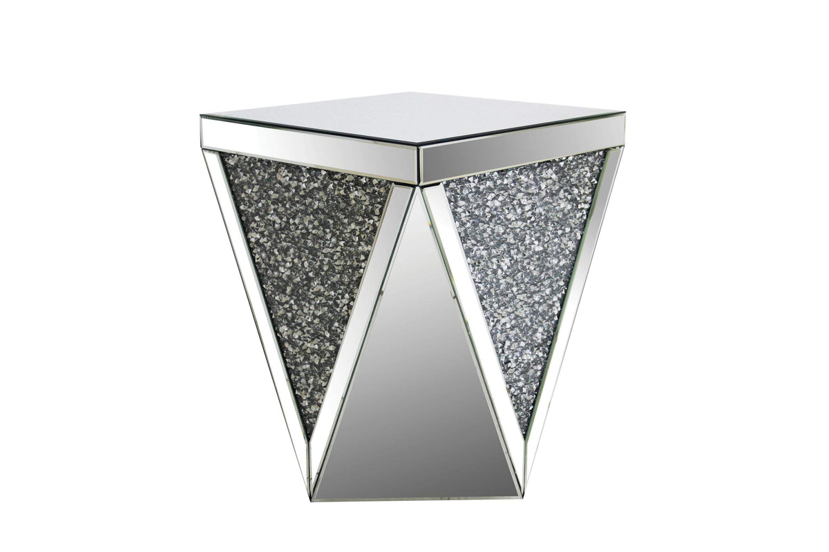 End Table with Square Mirrored Top, Clear  - BM177666