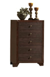 Wooden Chest with 5 Spacious Drawers  , Espresso Brown  - BM177804